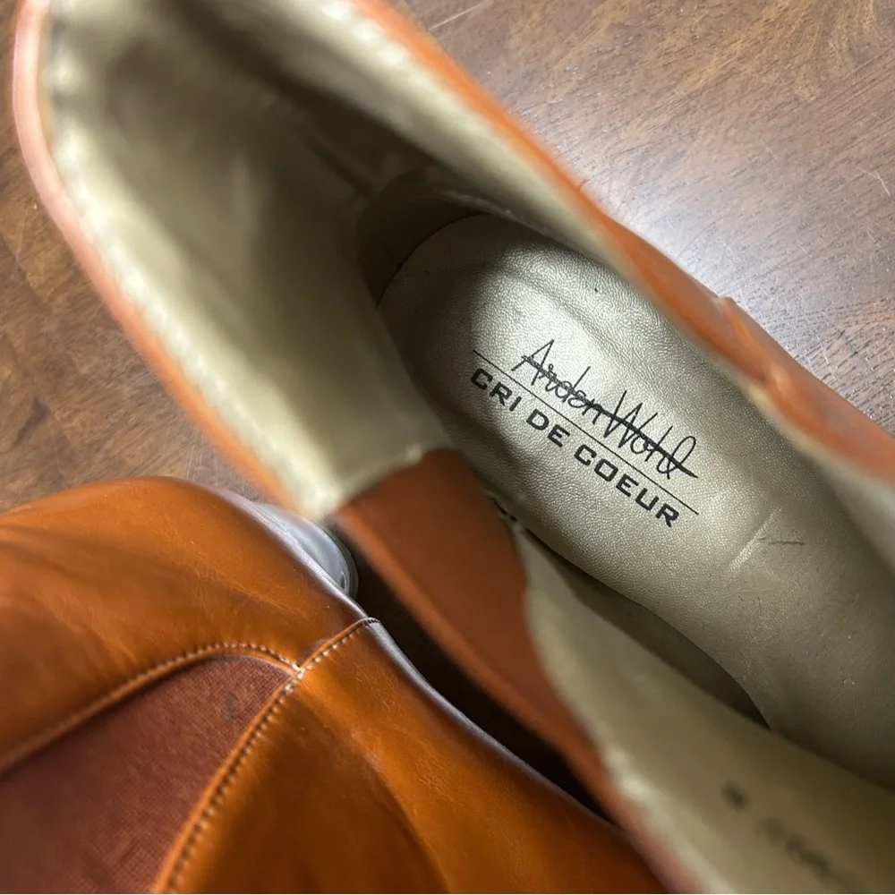 Arden Wohl Cri De Coeur Vegan Leather Booties with Lucite Heel Size 8 - Picture 5 of 13